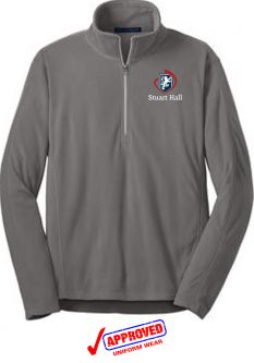 STUART HALL - Port Authority Microfleece 1/2-Zip Pullover, Pearl Grey